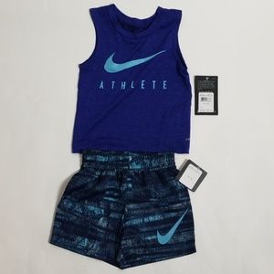 Nike Blue 2 piece tank & short set 18M